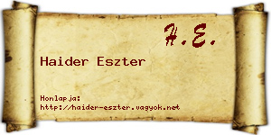 Haider Eszter névjegykártya